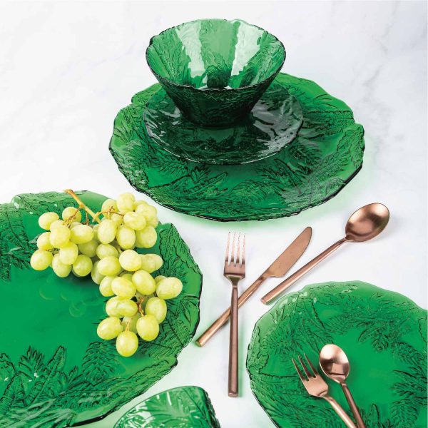 Plato hojas verde 21x1.5 cm - Imagen 2