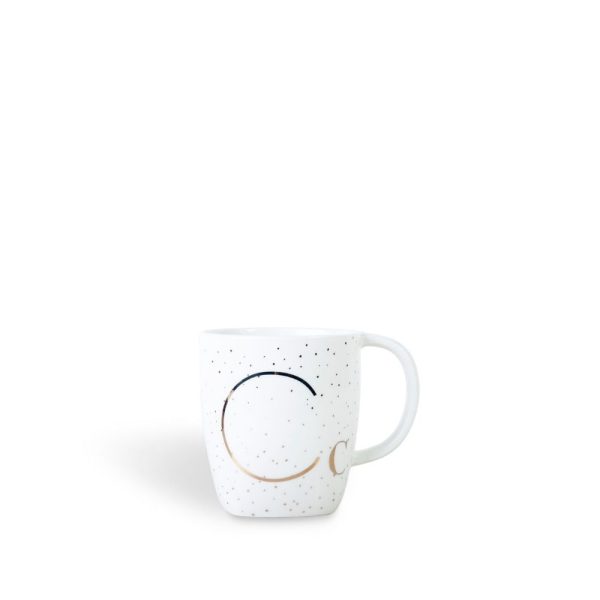 Mug c puntos dorado