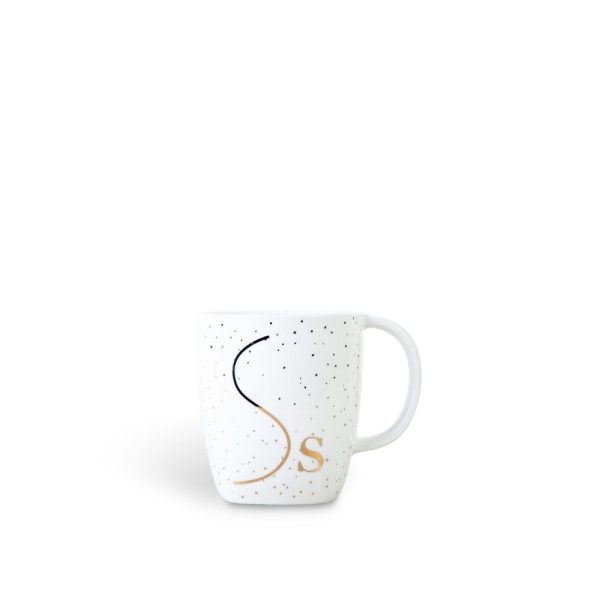 Mug s puntos dorado