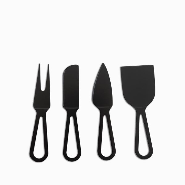Set de cuchillos negros para queso x 4