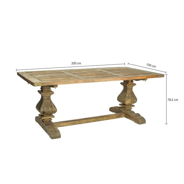 Mesa de comedor 2 patas grabadas - Imagen 3