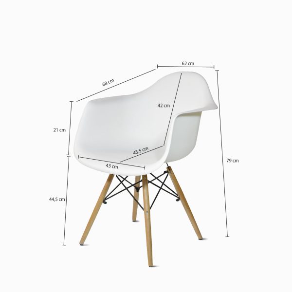 Silla con brazos James blanca - Imagen 3