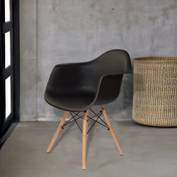 Silla con brazos James negra - Imagen 3