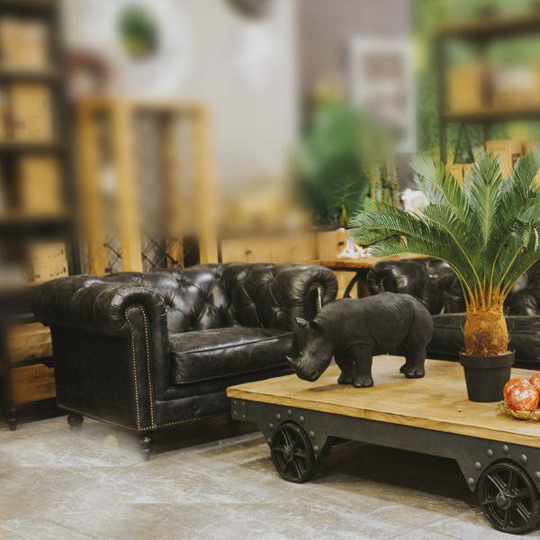 Sillón Cuero Capitoneado negro - Imagen 8