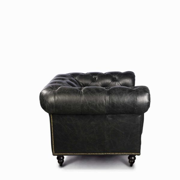 Sillón Cuero Capitoneado negro - Imagen 5