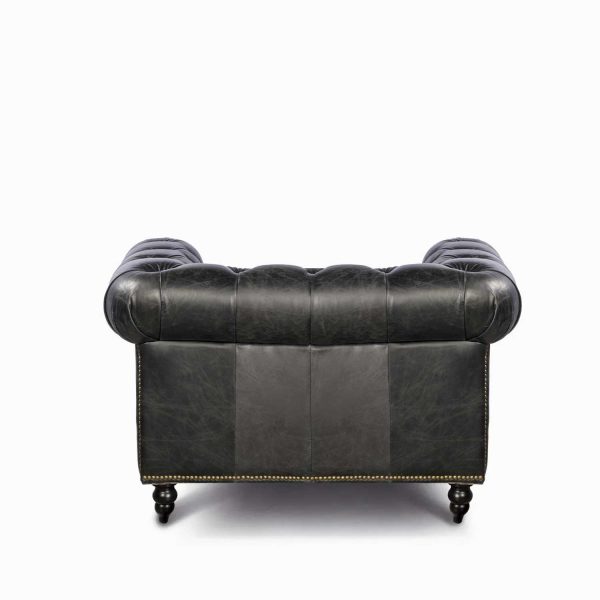 Sillón Cuero Capitoneado negro - Imagen 6