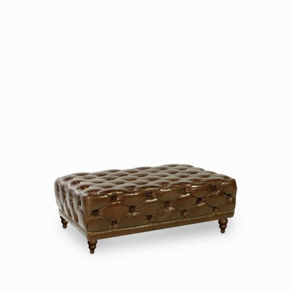 Puff Ottoman capitoneado café