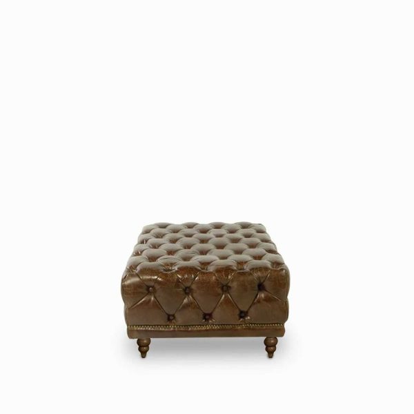 Puff Ottoman capitoneado café - Imagen 5