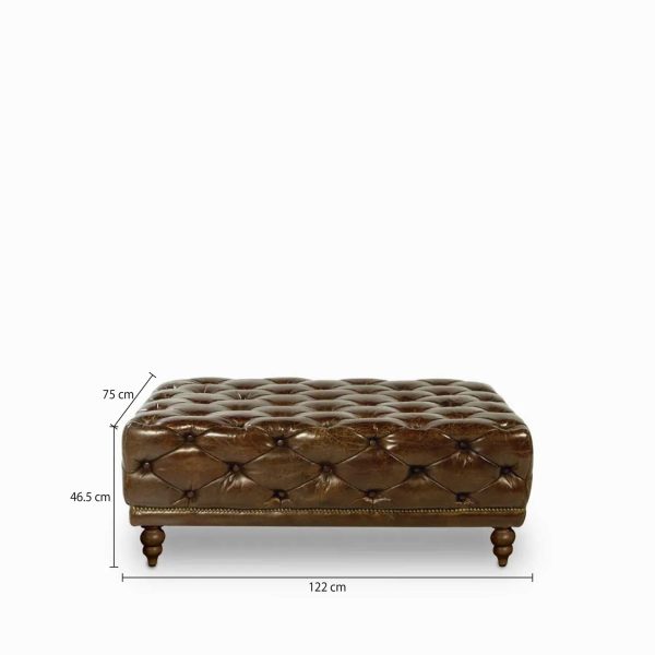 Puff Ottoman capitoneado café - Imagen 3