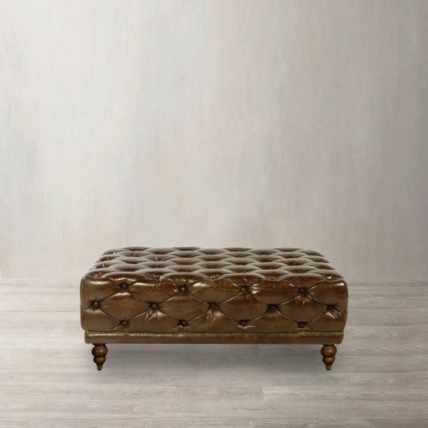 Puff Ottoman capitoneado café - Imagen 2
