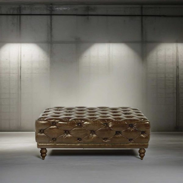 Puff Ottoman capitoneado café - Imagen 4