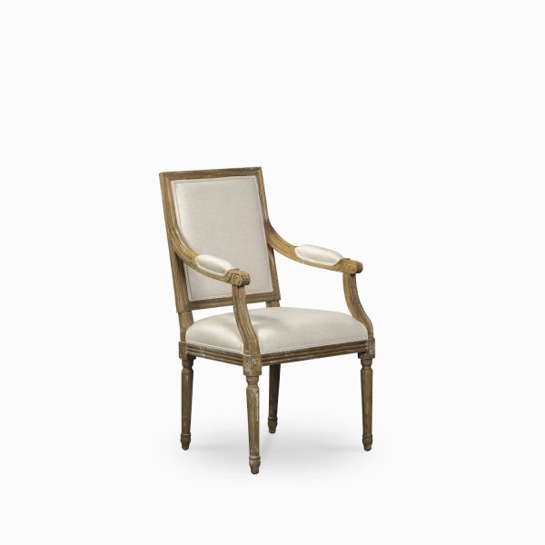 Silla de comedor con brazos cuadrada
