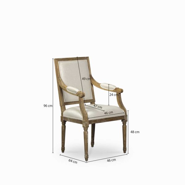 Silla de comedor con brazos cuadrada - Imagen 3