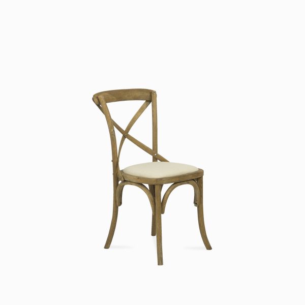 Silla tapizada en X