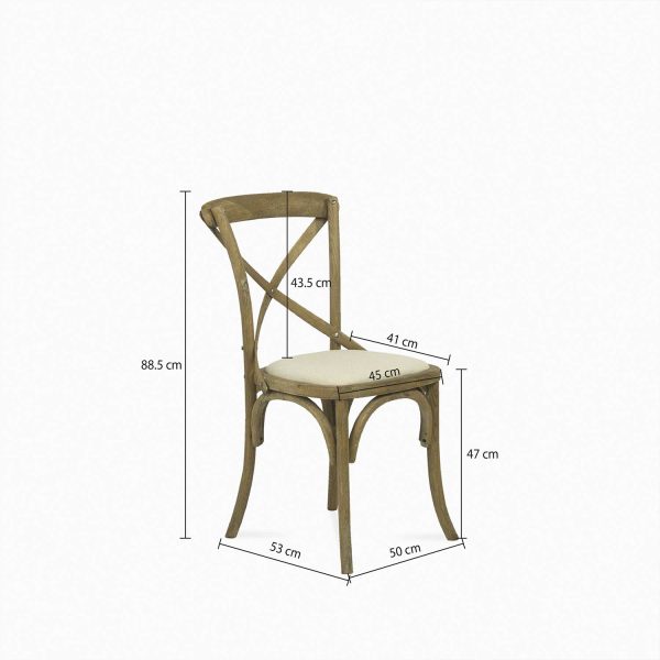 Silla tapizada en X - Imagen 3