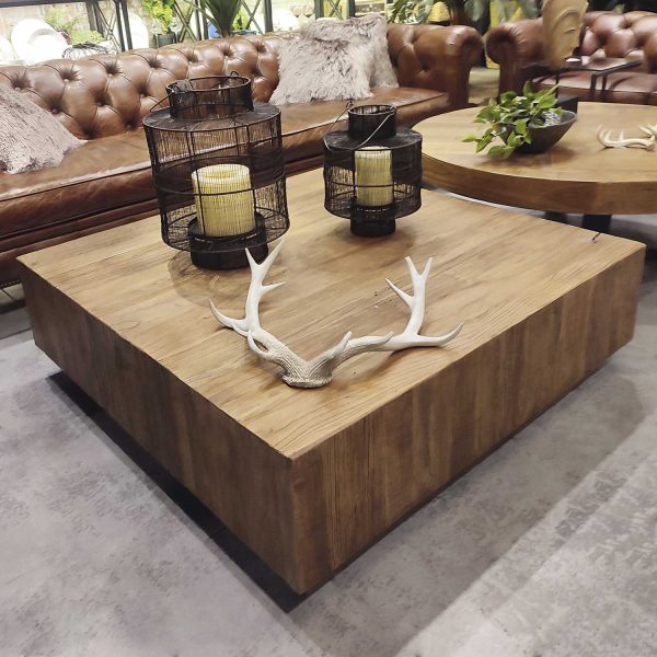 Mesa de centro en madera cuadrada - Imagen 4