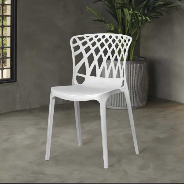 Silla espaldar cruzado blanca - Imagen 4