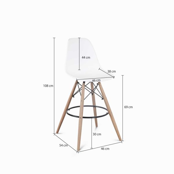 Silla de bar James blanca - Imagen 3