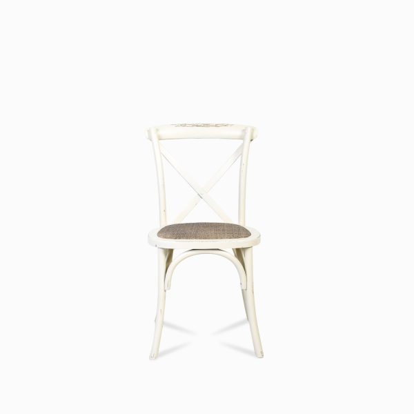 Silla blanca en X tejida - Imagen 5