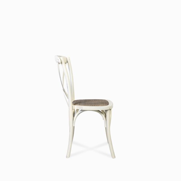 Silla blanca en X tejida - Imagen 6