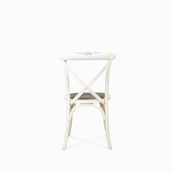 Silla blanca en X tejida - Imagen 7
