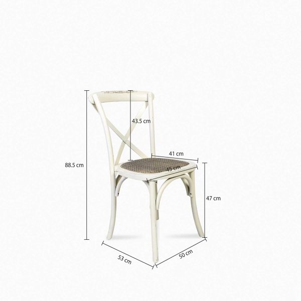 Silla blanca en X tejida - Imagen 4