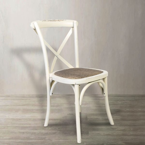 Silla blanca en X tejida - Imagen 2