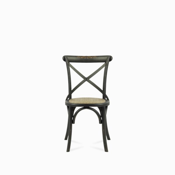 Silla negra en X tejida - Imagen 5