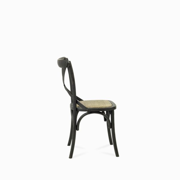 Silla negra en X tejida - Imagen 6