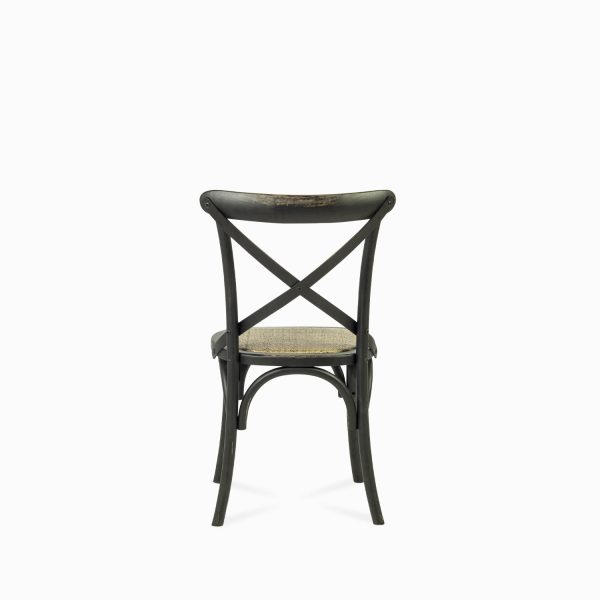 Silla negra en X tejida - Imagen 7