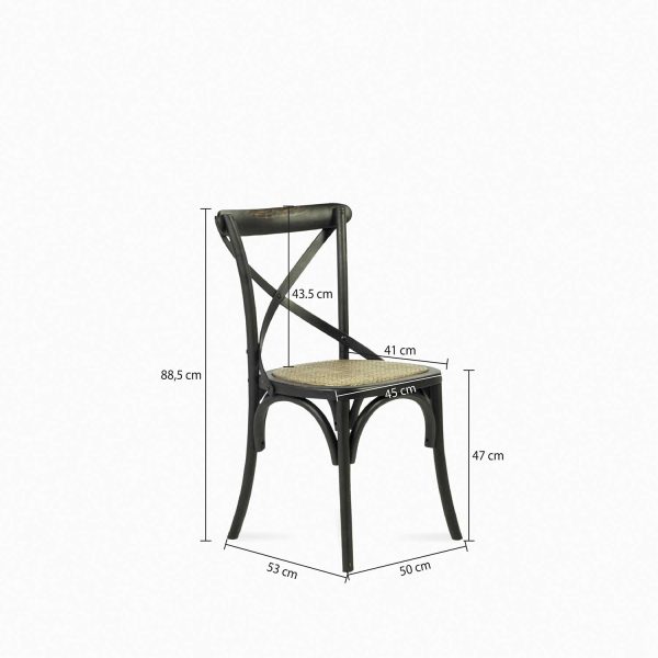 Silla negra en X tejida - Imagen 4