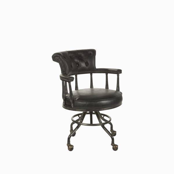 Silla de escritorio en cuero negro