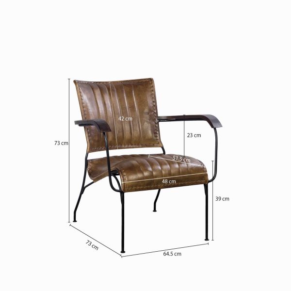 Silla Rayas en hierro y cuero - Imagen 4