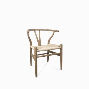 Silla beige con madera V