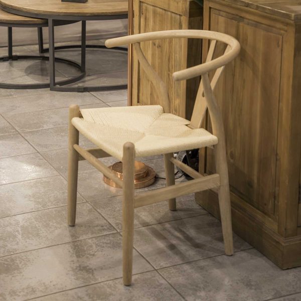 Silla beige con madera V - Imagen 4