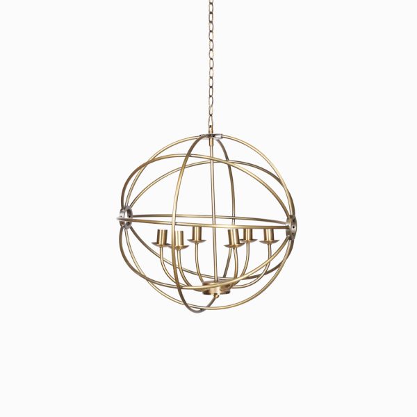 Lámpara Candelabro en Esfera Brass