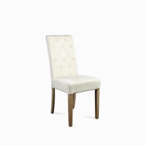 Silla de comedor con espaldar alto capitoneado