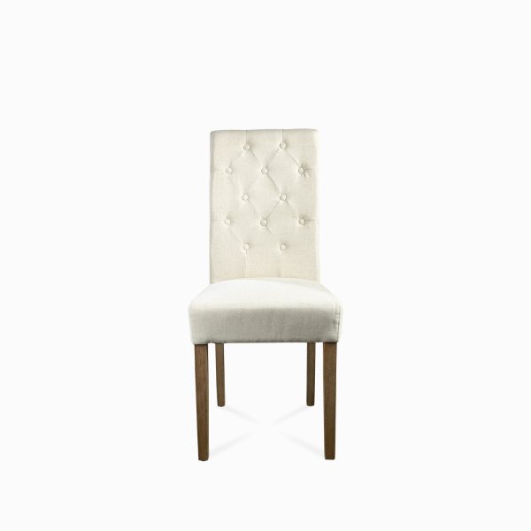 Silla de comedor con espaldar alto capitoneado - Imagen 5