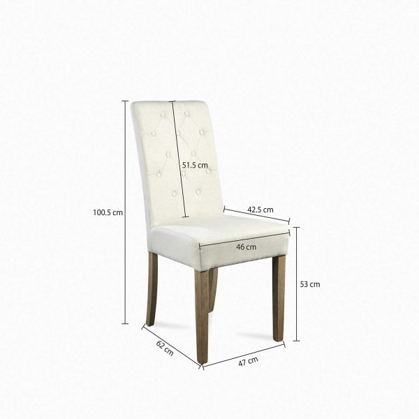 Silla de comedor con espaldar alto capitoneado - Imagen 4