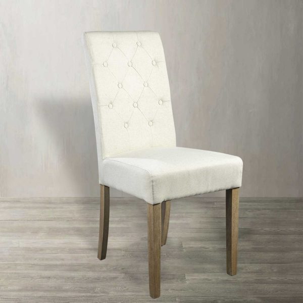 Silla de comedor con espaldar alto capitoneado - Imagen 2