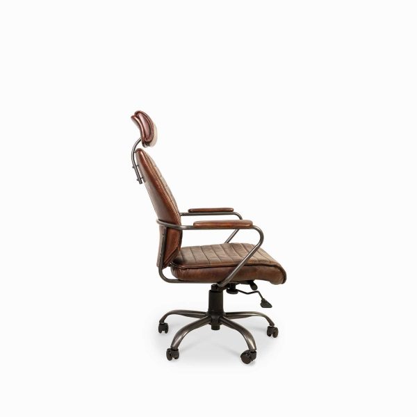 Silla de escritorio Cuero café - Imagen 5