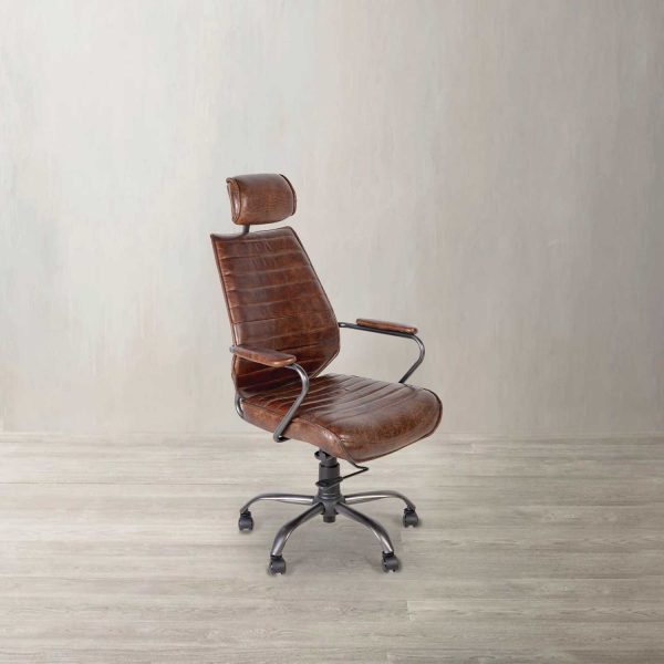 Silla de escritorio Cuero café - Imagen 2