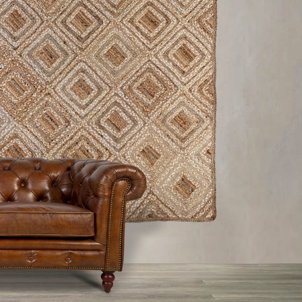 Tapete Yute rombos natural 140x200cm - Imagen 2