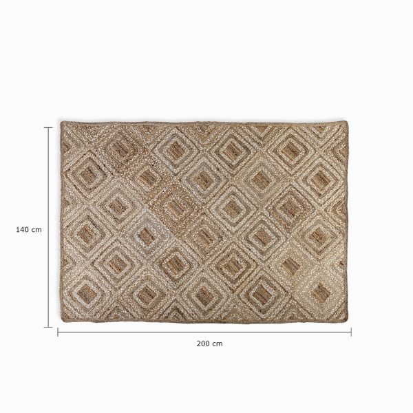Tapete Yute rombos natural 140x200cm - Imagen 3