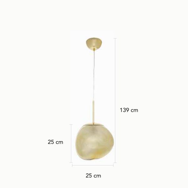 Lámpara de Techo Pequeña Acrílico Dorado - Imagen 3