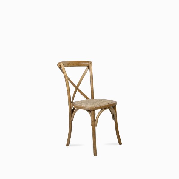 Silla Caña en gris antiguo en X