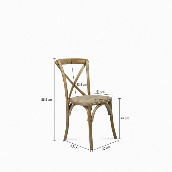 Silla Caña en gris antiguo en X - Imagen 3
