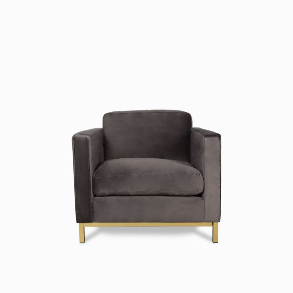 Poltrona Sorensen en velvet gris