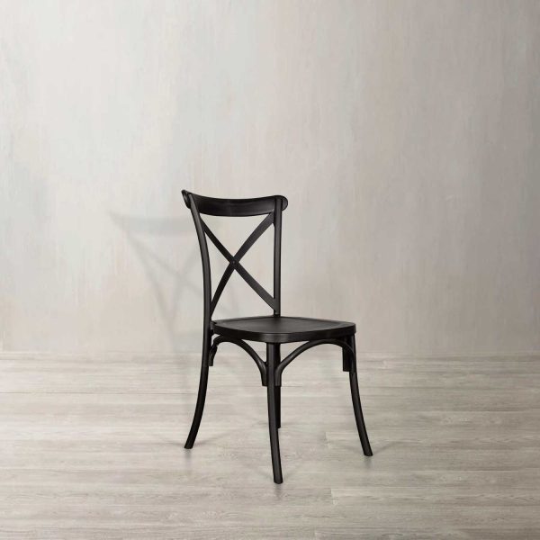 Silla X negra en plástico apilable - Imagen 2