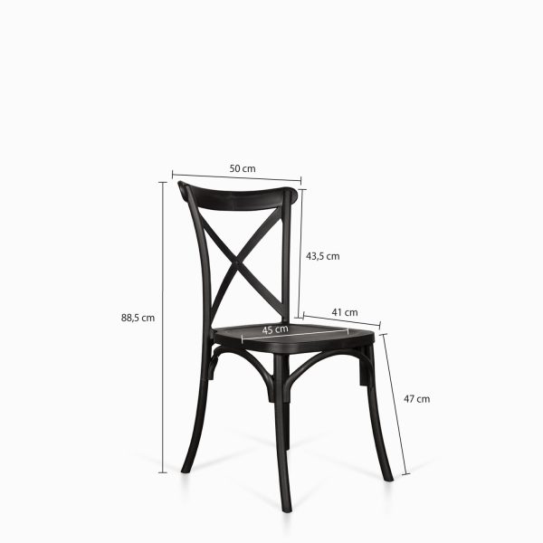 Silla X negra en plástico apilable - Imagen 3